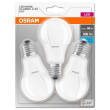 SET 3xLED Bulb E27/8,5W/230V 4000K - Osram