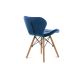 SET 4x Dining chair TRIGO 74x48 cm dark blue/beech