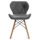 SET 4x Dining chair TRIGO 74x48 cm light grey/beech