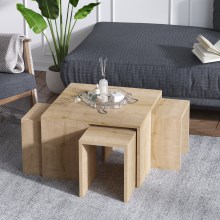 SET 4x Side table ORTANCA + coffee table beige