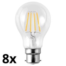 SET 8x LED Bulb A60 B22/7W/230V 2700K