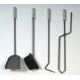 Set of fireplace tools and basket for wood with a handle 6 pcs anthracite