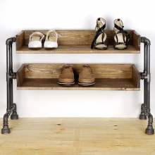 Shoe cabinet BORU 50x90 cm black/spruce