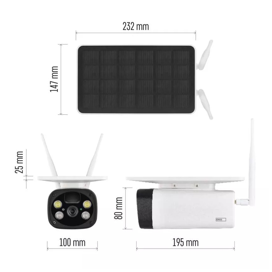Smart outdoor IP camera GoSmart 3,5W/5V 8800 mAh IP55