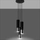 Chandelier on a string LOOPEZ 3xGU10/40W/230V round black/chrome