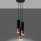 Chandelier on a string LOOPEZ 3xGU10/40W/230V round black/copper