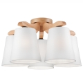 Surface-mounted chandelier ANDREA 5×E27/60W/230V oak/white