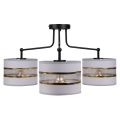 Surface-mounted chandelier ANDY 3xE27/40W/230V grey/gold/black