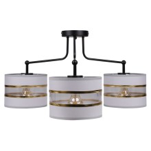 Surface-mounted chandelier ANDY 3xE27/40W/230V grey/gold/black