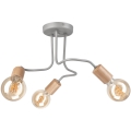 Surface-mounted chandelier CONOR 3xE27/60W/230V oak/grey
