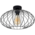 Surface-mounted chandelier CORRINI 1xE27/60W/230V d. 34 cm black/clear