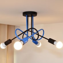 Surface-mounted chandelier OXFORD 4xE27/15W/230V black/blue
