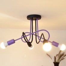 Surface-mounted chandelier OXFORD 4xE27/15W/230V black/purple