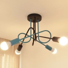 Surface-mounted chandelier OXFORD 4xE27/15W/230V black/turquoise