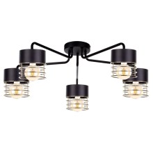Surface-mounted chandelier ROY 5xE27/60W/230V black