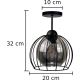 Surface-mounted chandelier SOLO BLACK 1xE27/60W/230V
