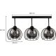 Surface-mounted chandelier SOLO BLACK 3xE27/60W/230V