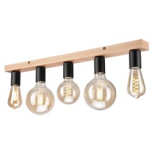 Surface-mounted chandelier VITO 5xE27/60W/230V beech