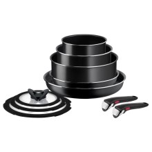 Tefal - Set of cookware 10 pcs INGENIO EASY COOK & CLEAN BLACK