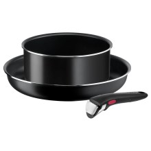 Tefal - Set of cookware 3 pcs INGENIO EASY COOK & CLEAN BLACK