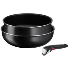 Tefal - Set of pans 3 pcs INGENIO EASY COOK & CLEAN BLACK