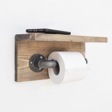 Toilet paper holder with a shelf BORURAF 14x30 spruce