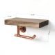 Toilet paper holder with shelf 15x30 cm brown/copper