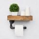 Toilet paper holder with shelf BORU 28x16 cm spruce