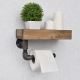 Toilet paper holder with shelf BORU 28x16 cm spruce