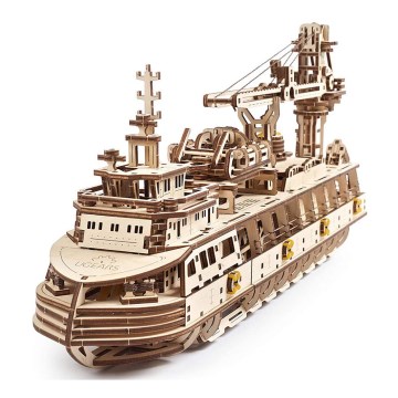 Ugears - 3D wooden mechanical puzzle Research vessel