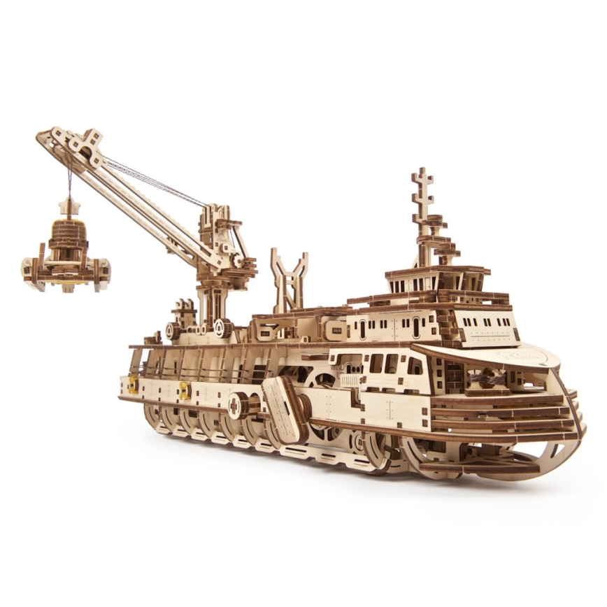 Ugears - 3D wooden mechanical puzzle Research vessel