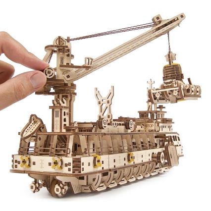 Ugears - 3D wooden mechanical puzzle Research vessel