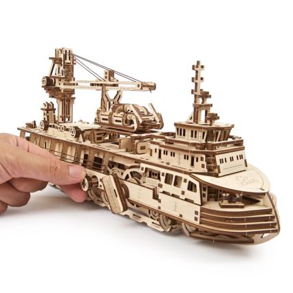 Ugears - 3D wooden mechanical puzzle Research vessel