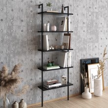 Wall bookcase PAULA 174x60 cm black
