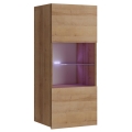 Wall cabinet with LED lighting PAVO 117x45 cm brown