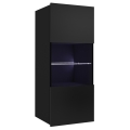 Wall cabinet with LED lighting PAVO 117x45 cm shiny black