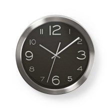 Wall clock 1xAA/1,5V stainless steel 30 cm black