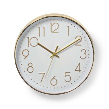 Wall clock 1xAA white/golden