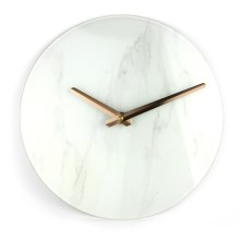 Wall clock 1xAAA marble/copper