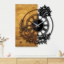 Wall clock 58x51 cm 1xAA wood/metal