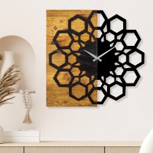 Wall clock 58x58 cm 1xAA wood/metal