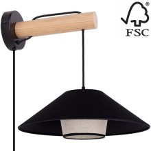 Wall lamp AMIGO 1xE27/25W/230V oak – FSC certified