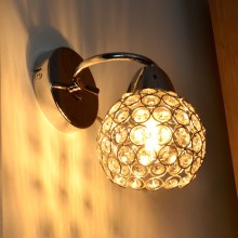 Wall lamp DORIS 1xE27/15W/230V shiny chrome/clear