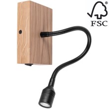Wall light LECTOR LED/2,5W/230V oak – FSC certified