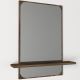 Wall mirror with a shelf EKOL 70x45 cm brown