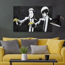 Wall painting on canvas 70x100 cm black/white