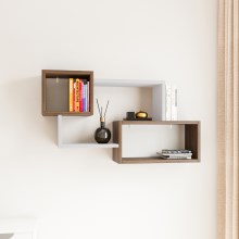 Wall shelf AYDER 51x90 cm brown/white