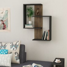 Wall shelf PARANOID 85x64 cm brown/anthracite
