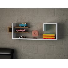 Wall shelf STOR 30x90 cm white/brown
