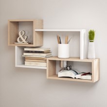 Wall shelf TRIO 54x87 cm oak sonoma/white